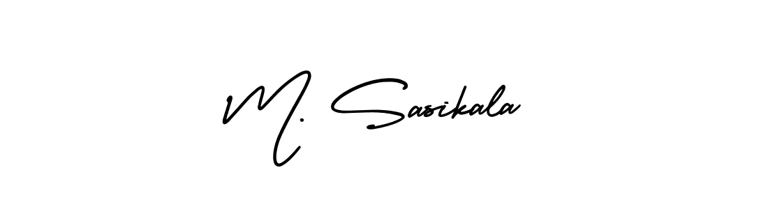 The best way (AmerikaSignatureDemo-Regular) to make a short signature is to pick only two or three words in your name. The name M. Sasikala include a total of six letters. For converting this name. M. Sasikala signature style 3 images and pictures png