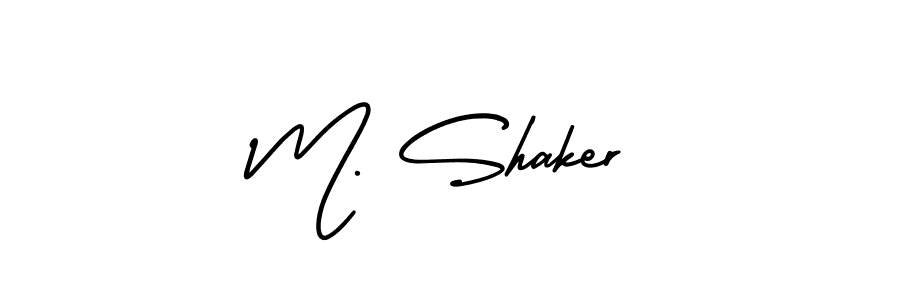 The best way (AmerikaSignatureDemo-Regular) to make a short signature is to pick only two or three words in your name. The name M. Shaker include a total of six letters. For converting this name. M. Shaker signature style 3 images and pictures png