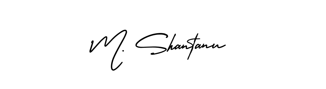 Design your own signature with our free online signature maker. With this signature software, you can create a handwritten (AmerikaSignatureDemo-Regular) signature for name M. Shantanu. M. Shantanu signature style 3 images and pictures png