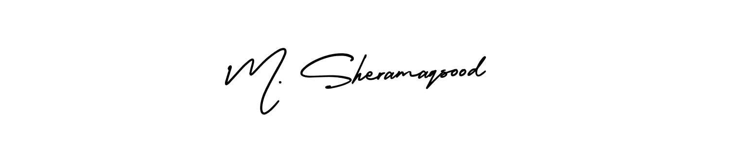 Make a short M. Sheramaqsood signature style. Manage your documents anywhere anytime using AmerikaSignatureDemo-Regular. Create and add eSignatures, submit forms, share and send files easily. M. Sheramaqsood signature style 3 images and pictures png