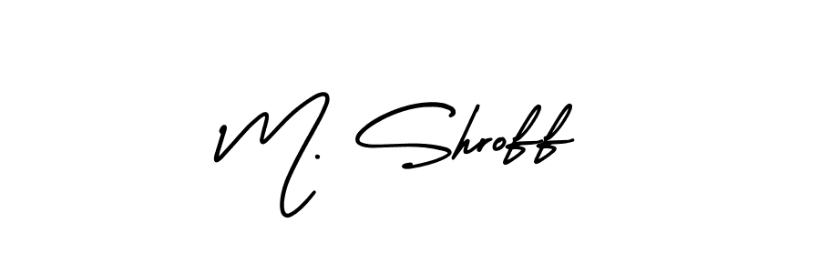 The best way (AmerikaSignatureDemo-Regular) to make a short signature is to pick only two or three words in your name. The name M. Shroff include a total of six letters. For converting this name. M. Shroff signature style 3 images and pictures png