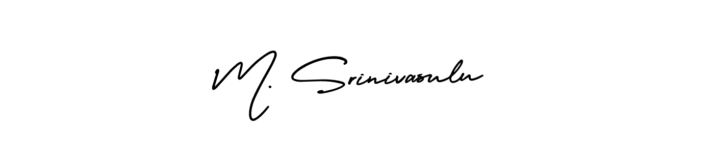 Use a signature maker to create a handwritten signature online. With this signature software, you can design (AmerikaSignatureDemo-Regular) your own signature for name M. Srinivasulu. M. Srinivasulu signature style 3 images and pictures png