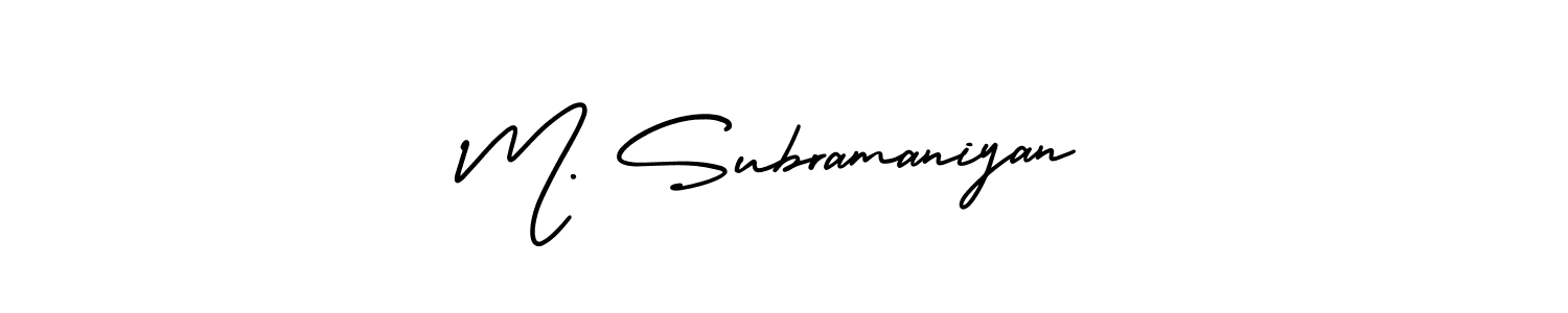 How to make M. Subramaniyan signature? AmerikaSignatureDemo-Regular is a professional autograph style. Create handwritten signature for M. Subramaniyan name. M. Subramaniyan signature style 3 images and pictures png