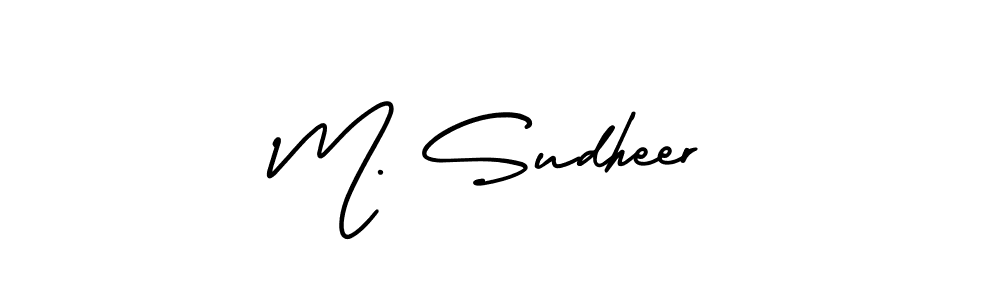 How to make M. Sudheer signature? AmerikaSignatureDemo-Regular is a professional autograph style. Create handwritten signature for M. Sudheer name. M. Sudheer signature style 3 images and pictures png