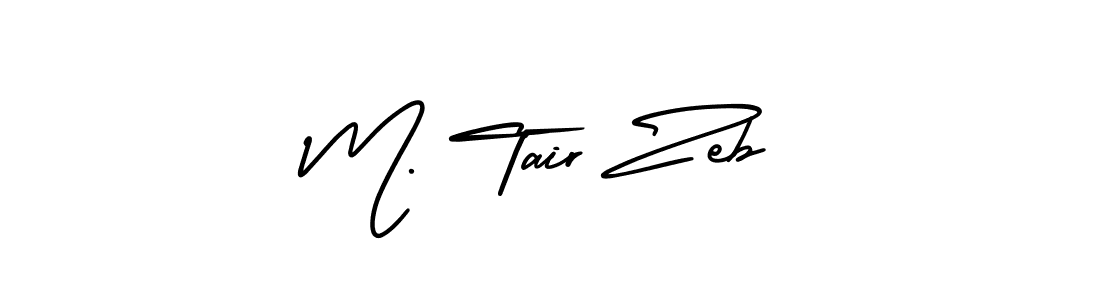 The best way (AmerikaSignatureDemo-Regular) to make a short signature is to pick only two or three words in your name. The name M. Tair Zeb include a total of six letters. For converting this name. M. Tair Zeb signature style 3 images and pictures png