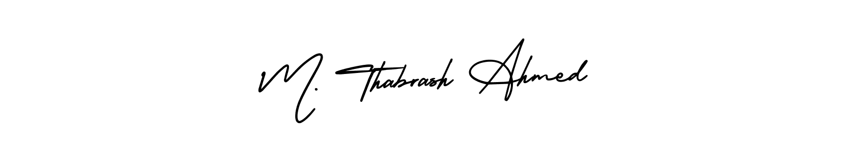 M. Thabrash Ahmed stylish signature style. Best Handwritten Sign (AmerikaSignatureDemo-Regular) for my name. Handwritten Signature Collection Ideas for my name M. Thabrash Ahmed. M. Thabrash Ahmed signature style 3 images and pictures png