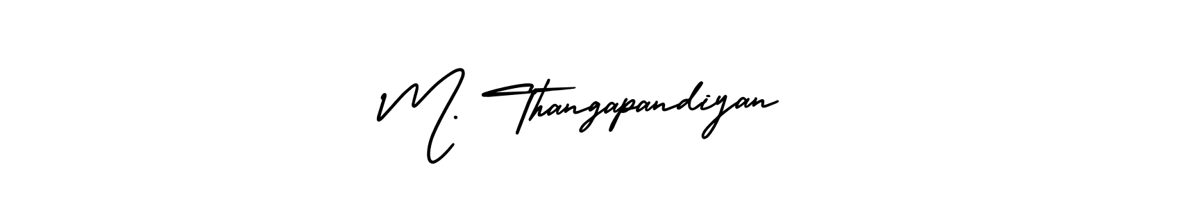 How to Draw M. Thangapandiyan signature style? AmerikaSignatureDemo-Regular is a latest design signature styles for name M. Thangapandiyan. M. Thangapandiyan signature style 3 images and pictures png