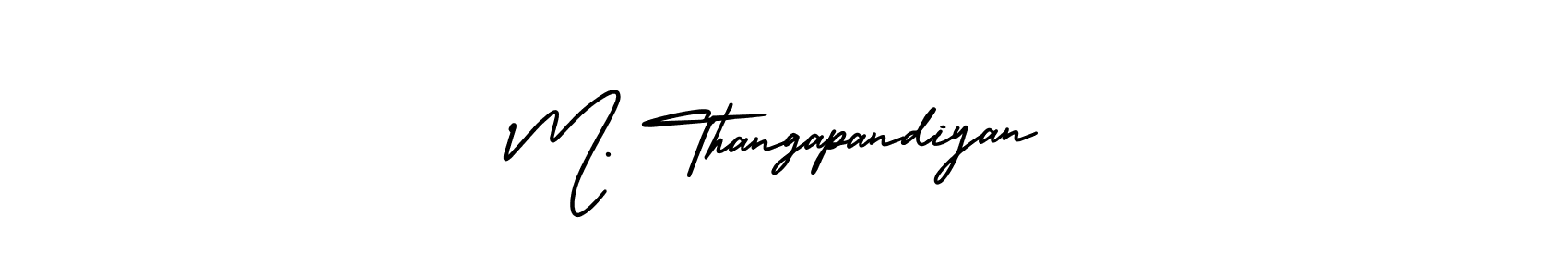 Create a beautiful signature design for name M. Thangapandiyan. With this signature (AmerikaSignatureDemo-Regular) fonts, you can make a handwritten signature for free. M. Thangapandiyan signature style 3 images and pictures png