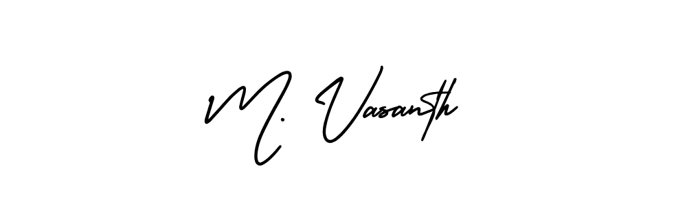 The best way (AmerikaSignatureDemo-Regular) to make a short signature is to pick only two or three words in your name. The name M. Vasanth include a total of six letters. For converting this name. M. Vasanth signature style 3 images and pictures png