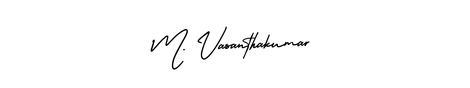 Also You can easily find your signature by using the search form. We will create M. Vasanthakumar name handwritten signature images for you free of cost using AmerikaSignatureDemo-Regular sign style. M. Vasanthakumar signature style 3 images and pictures png