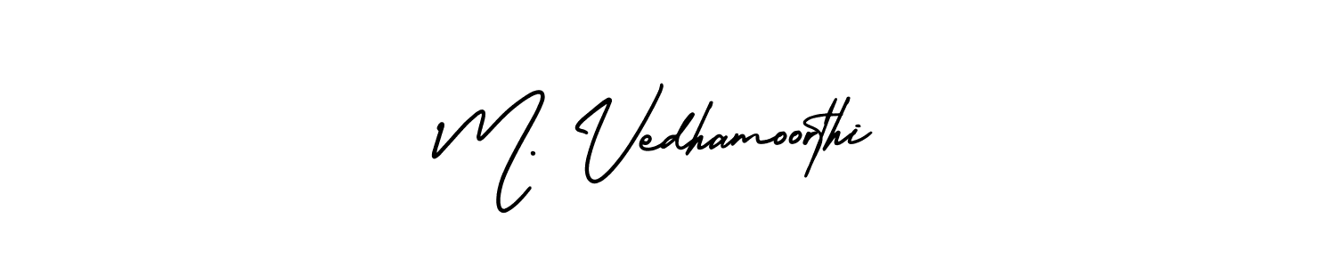 Also You can easily find your signature by using the search form. We will create M. Vedhamoorthi name handwritten signature images for you free of cost using AmerikaSignatureDemo-Regular sign style. M. Vedhamoorthi signature style 3 images and pictures png