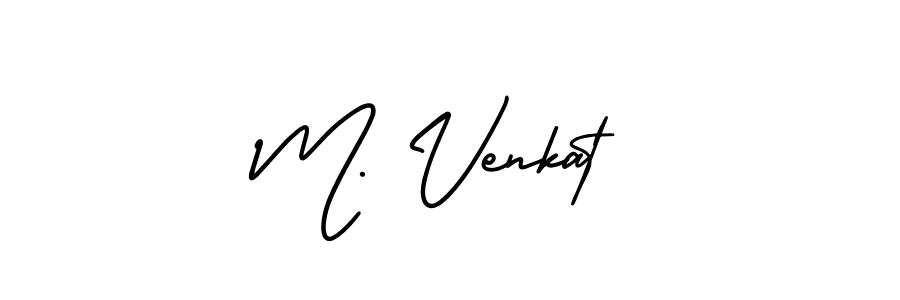 The best way (AmerikaSignatureDemo-Regular) to make a short signature is to pick only two or three words in your name. The name M. Venkat include a total of six letters. For converting this name. M. Venkat signature style 3 images and pictures png