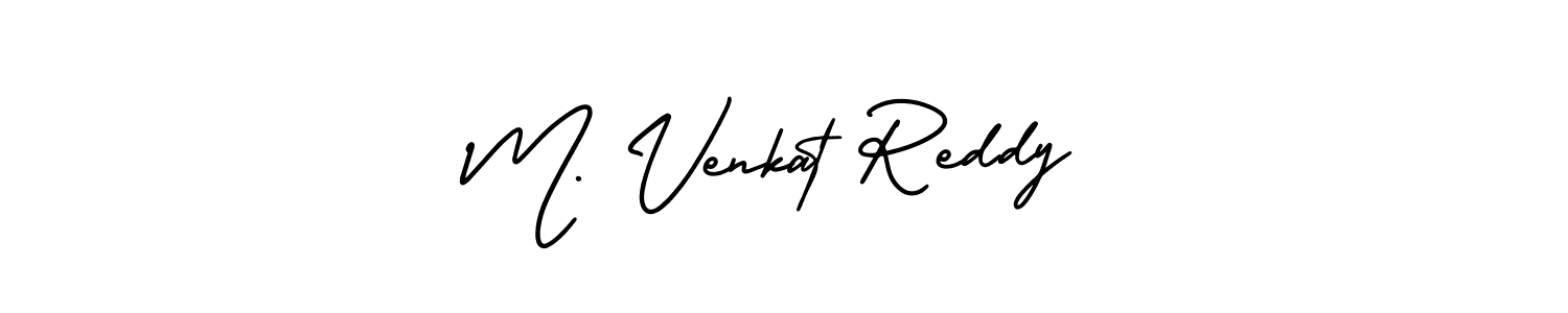 You should practise on your own different ways (AmerikaSignatureDemo-Regular) to write your name (M. Venkat Reddy) in signature. don't let someone else do it for you. M. Venkat Reddy signature style 3 images and pictures png