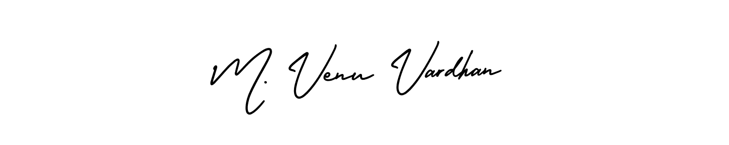 How to make M. Venu Vardhan name signature. Use AmerikaSignatureDemo-Regular style for creating short signs online. This is the latest handwritten sign. M. Venu Vardhan signature style 3 images and pictures png