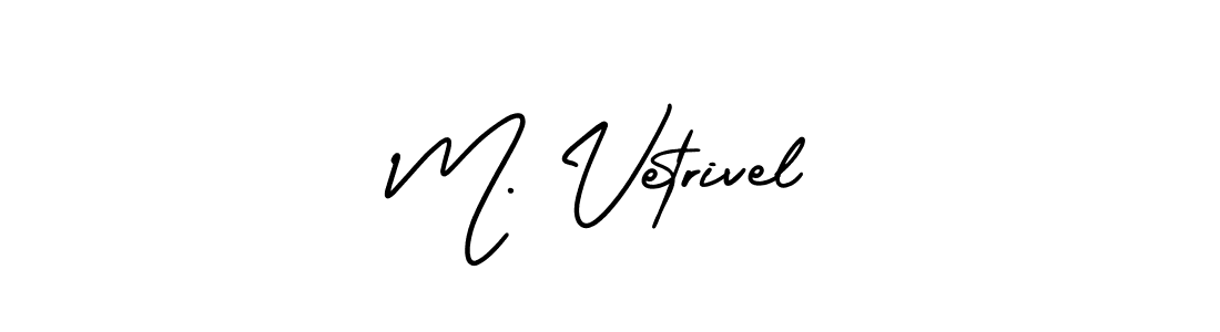 How to Draw M. Vetrivel signature style? AmerikaSignatureDemo-Regular is a latest design signature styles for name M. Vetrivel. M. Vetrivel signature style 3 images and pictures png