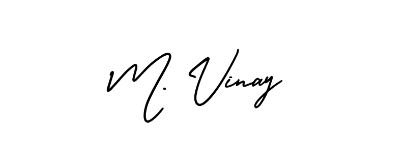 Make a beautiful signature design for name M. Vinay. With this signature (AmerikaSignatureDemo-Regular) style, you can create a handwritten signature for free. M. Vinay signature style 3 images and pictures png