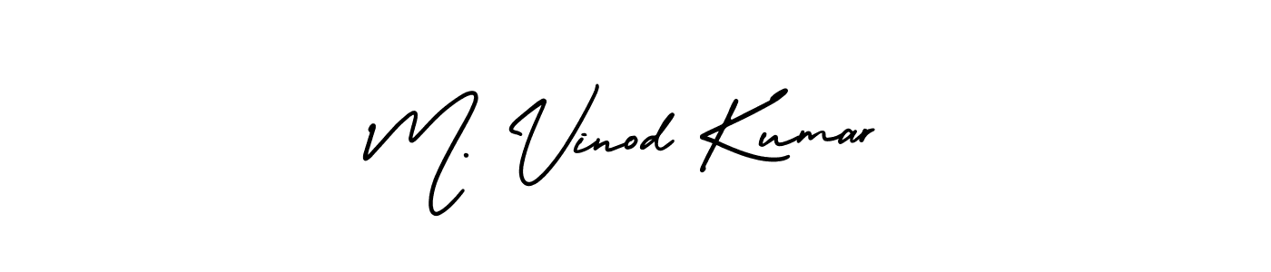 This is the best signature style for the M. Vinod Kumar name. Also you like these signature font (AmerikaSignatureDemo-Regular). Mix name signature. M. Vinod Kumar signature style 3 images and pictures png