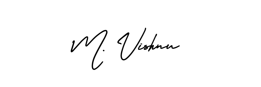 if you are searching for the best signature style for your name M. Vishnu. so please give up your signature search. here we have designed multiple signature styles  using AmerikaSignatureDemo-Regular. M. Vishnu signature style 3 images and pictures png