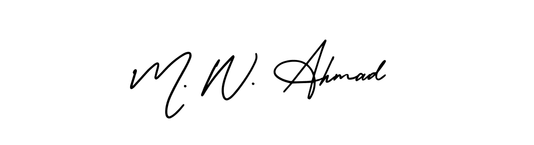 How to Draw M. W. Ahmad signature style? AmerikaSignatureDemo-Regular is a latest design signature styles for name M. W. Ahmad. M. W. Ahmad signature style 3 images and pictures png