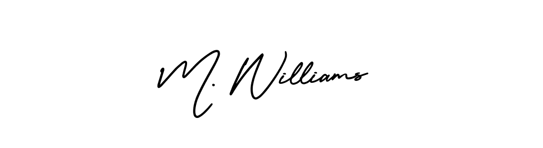 You should practise on your own different ways (AmerikaSignatureDemo-Regular) to write your name (M. Williams) in signature. don't let someone else do it for you. M. Williams signature style 3 images and pictures png