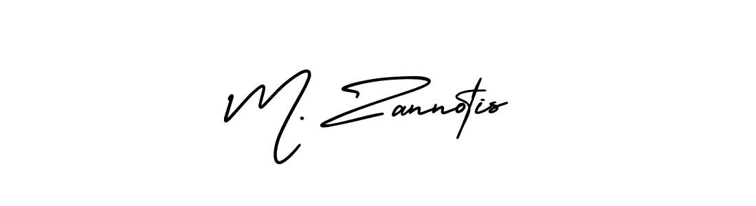 The best way (AmerikaSignatureDemo-Regular) to make a short signature is to pick only two or three words in your name. The name M. Zannotis include a total of six letters. For converting this name. M. Zannotis signature style 3 images and pictures png