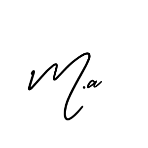 How to make M.a name signature. Use AmerikaSignatureDemo-Regular style for creating short signs online. This is the latest handwritten sign. M.a signature style 3 images and pictures png