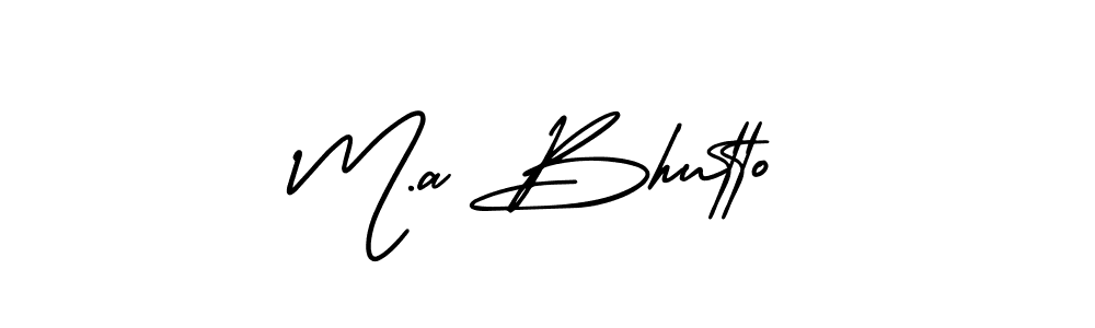 Also You can easily find your signature by using the search form. We will create M.a Bhutto name handwritten signature images for you free of cost using AmerikaSignatureDemo-Regular sign style. M.a Bhutto signature style 3 images and pictures png