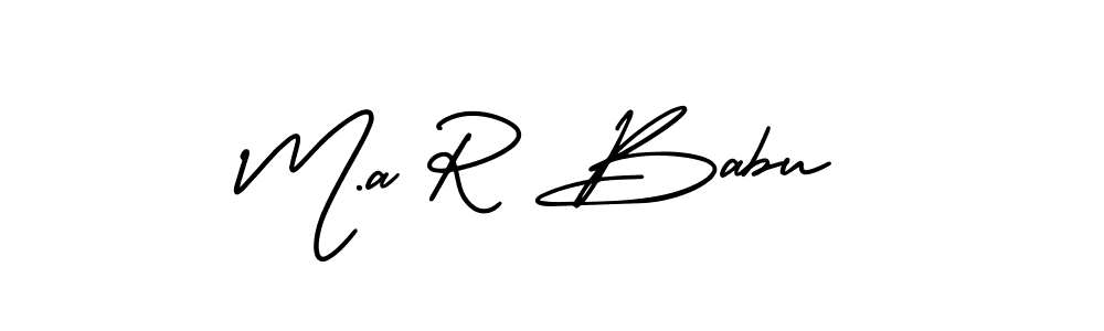 How to make M.a R Babu name signature. Use AmerikaSignatureDemo-Regular style for creating short signs online. This is the latest handwritten sign. M.a R Babu signature style 3 images and pictures png