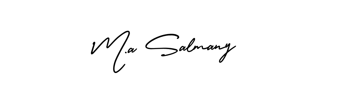 if you are searching for the best signature style for your name M.a Salmany. so please give up your signature search. here we have designed multiple signature styles  using AmerikaSignatureDemo-Regular. M.a Salmany signature style 3 images and pictures png