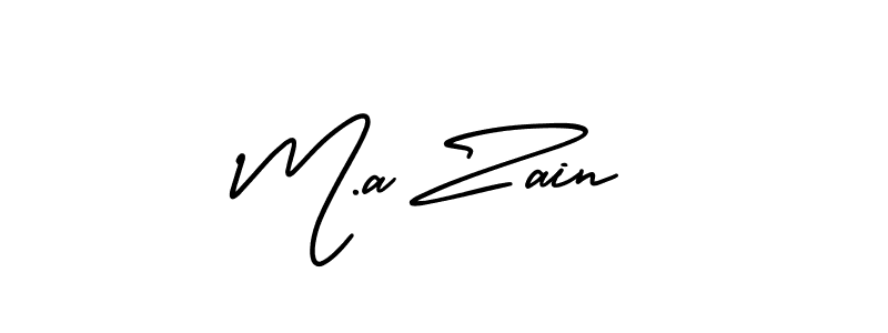 if you are searching for the best signature style for your name M.a Zain. so please give up your signature search. here we have designed multiple signature styles  using AmerikaSignatureDemo-Regular. M.a Zain signature style 3 images and pictures png