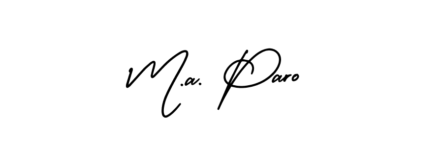 Check out images of Autograph of M.a. Paro name. Actor M.a. Paro Signature Style. AmerikaSignatureDemo-Regular is a professional sign style online. M.a. Paro signature style 3 images and pictures png