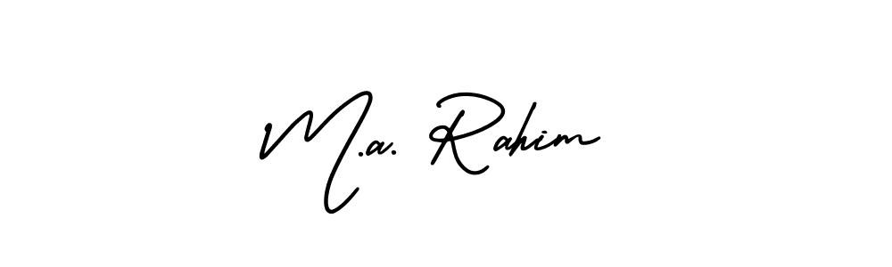 Make a beautiful signature design for name M.a. Rahim. With this signature (AmerikaSignatureDemo-Regular) style, you can create a handwritten signature for free. M.a. Rahim signature style 3 images and pictures png