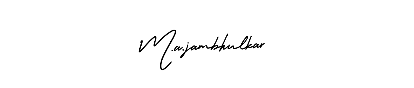 How to make M.a.jambhulkar name signature. Use AmerikaSignatureDemo-Regular style for creating short signs online. This is the latest handwritten sign. M.a.jambhulkar signature style 3 images and pictures png