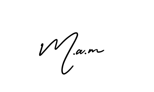 You should practise on your own different ways (AmerikaSignatureDemo-Regular) to write your name (M.a.m) in signature. don't let someone else do it for you. M.a.m signature style 3 images and pictures png