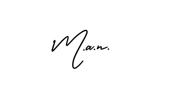 Make a beautiful signature design for name M.a.n.. With this signature (AmerikaSignatureDemo-Regular) style, you can create a handwritten signature for free. M.a.n. signature style 3 images and pictures png