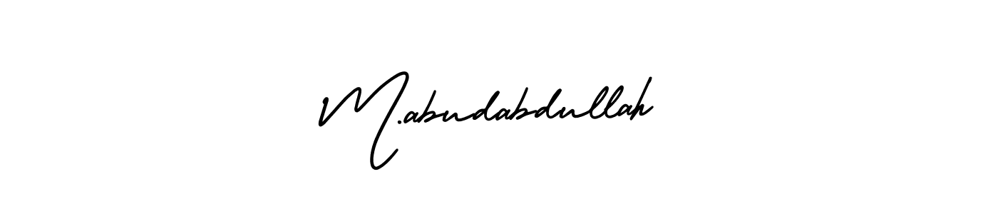 Use a signature maker to create a handwritten signature online. With this signature software, you can design (AmerikaSignatureDemo-Regular) your own signature for name M.abudabdullah. M.abudabdullah signature style 3 images and pictures png