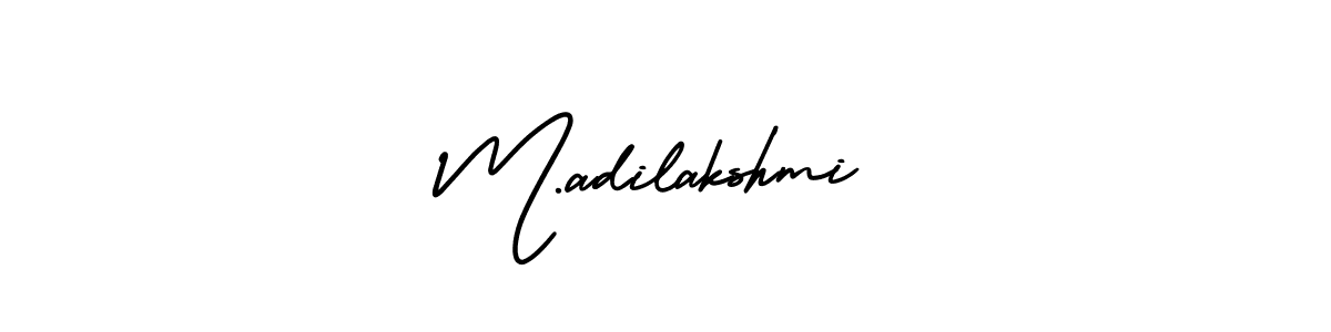 This is the best signature style for the M.adilakshmi name. Also you like these signature font (AmerikaSignatureDemo-Regular). Mix name signature. M.adilakshmi signature style 3 images and pictures png