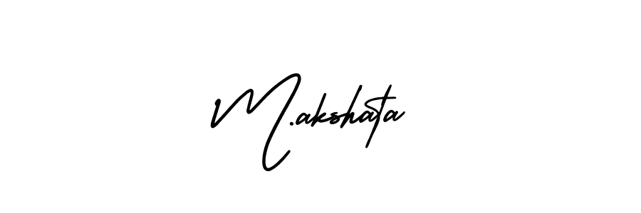 You should practise on your own different ways (AmerikaSignatureDemo-Regular) to write your name (M.akshata) in signature. don't let someone else do it for you. M.akshata signature style 3 images and pictures png