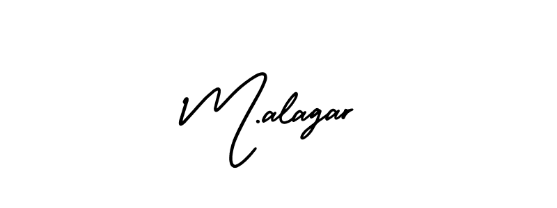 The best way (AmerikaSignatureDemo-Regular) to make a short signature is to pick only two or three words in your name. The name M.alagar include a total of six letters. For converting this name. M.alagar signature style 3 images and pictures png