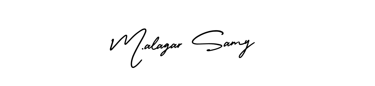 Similarly AmerikaSignatureDemo-Regular is the best handwritten signature design. Signature creator online .You can use it as an online autograph creator for name M.alagar Samy. M.alagar Samy signature style 3 images and pictures png