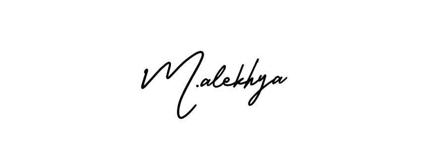 You should practise on your own different ways (AmerikaSignatureDemo-Regular) to write your name (M.alekhya) in signature. don't let someone else do it for you. M.alekhya signature style 3 images and pictures png