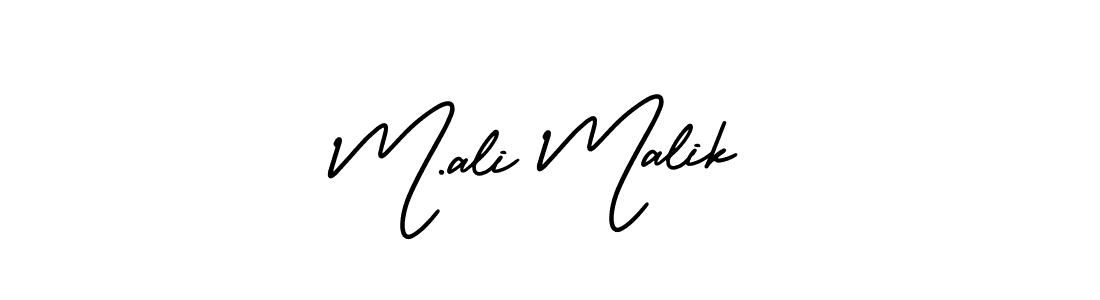 The best way (AmerikaSignatureDemo-Regular) to make a short signature is to pick only two or three words in your name. The name M.ali Malik include a total of six letters. For converting this name. M.ali Malik signature style 3 images and pictures png