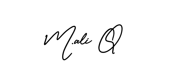 How to make M.ali Q name signature. Use AmerikaSignatureDemo-Regular style for creating short signs online. This is the latest handwritten sign. M.ali Q signature style 3 images and pictures png