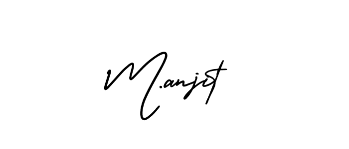 How to make M.anjit name signature. Use AmerikaSignatureDemo-Regular style for creating short signs online. This is the latest handwritten sign. M.anjit signature style 3 images and pictures png