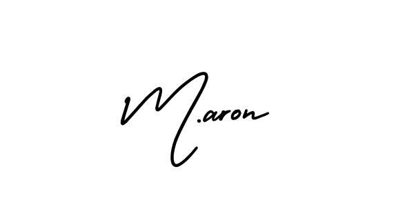 The best way (AmerikaSignatureDemo-Regular) to make a short signature is to pick only two or three words in your name. The name M.aron include a total of six letters. For converting this name. M.aron signature style 3 images and pictures png