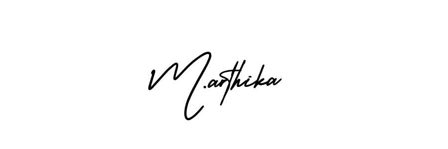 Use a signature maker to create a handwritten signature online. With this signature software, you can design (AmerikaSignatureDemo-Regular) your own signature for name M.arthika. M.arthika signature style 3 images and pictures png