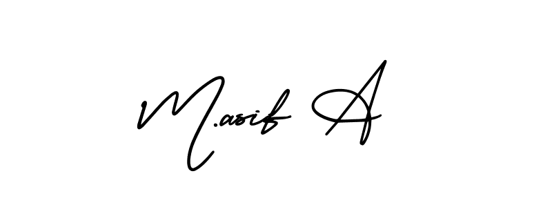 Make a beautiful signature design for name M.asif A. With this signature (AmerikaSignatureDemo-Regular) style, you can create a handwritten signature for free. M.asif A signature style 3 images and pictures png