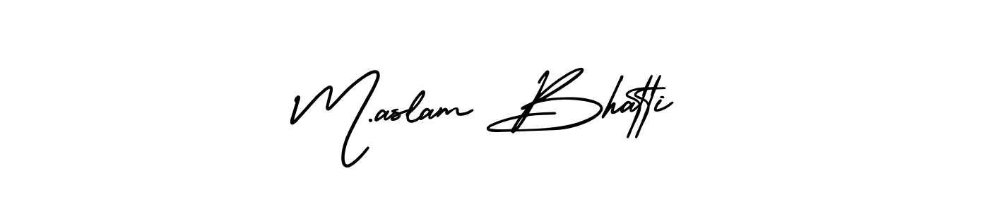 Also You can easily find your signature by using the search form. We will create M.aslam Bhatti name handwritten signature images for you free of cost using AmerikaSignatureDemo-Regular sign style. M.aslam Bhatti signature style 3 images and pictures png