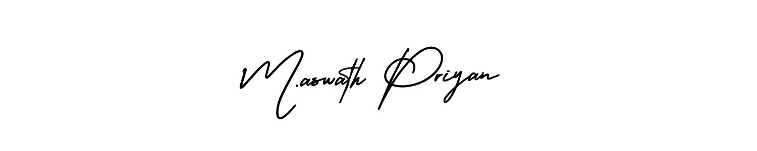 It looks lik you need a new signature style for name M.aswath Priyan. Design unique handwritten (AmerikaSignatureDemo-Regular) signature with our free signature maker in just a few clicks. M.aswath Priyan signature style 3 images and pictures png