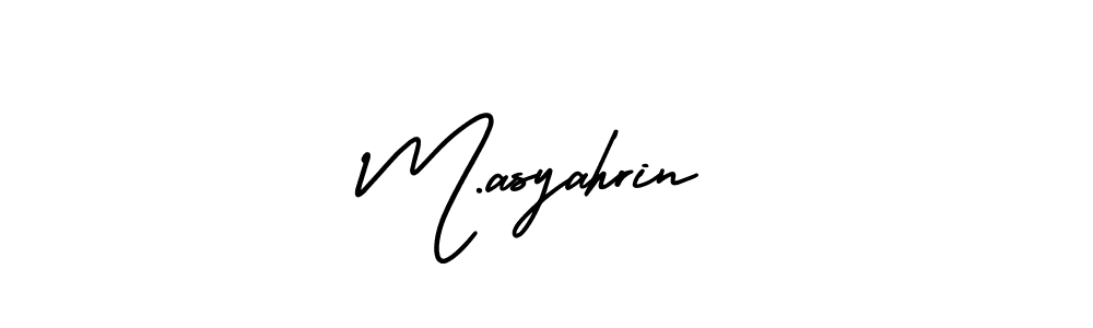 The best way (AmerikaSignatureDemo-Regular) to make a short signature is to pick only two or three words in your name. The name M.asyahrin include a total of six letters. For converting this name. M.asyahrin signature style 3 images and pictures png